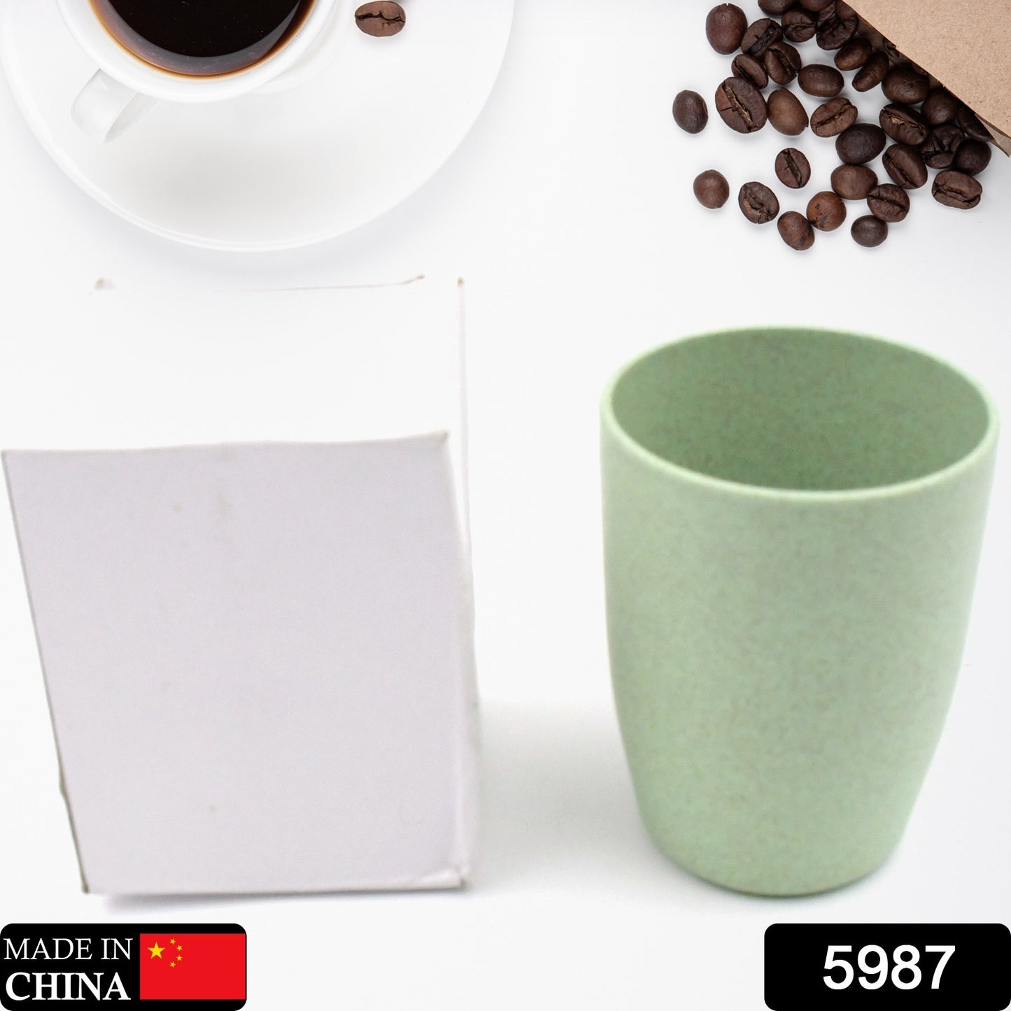 पुन: प्रयोज्य कप/मग/ग्लास/टम्बलर सेट चाय कॉफी पीने के लिए पर्यावरण अनुकूल कप, डिशवॉशर सुरक्षित, घर कार्यालय के लिए नॉन-स्लिप बाथरूम कप टूथ कप (1 पीस)