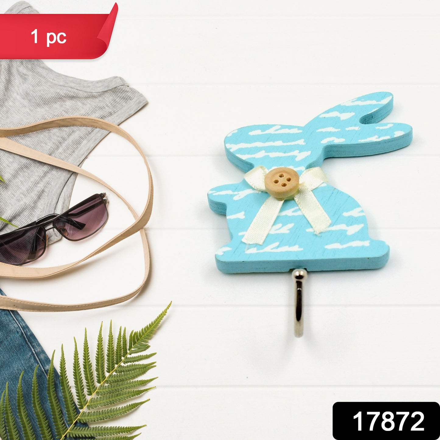 बनी चिपकने वाला दीवार चिपचिपा हुक मजबूत दीवार हुक कार्यालय, बाथरूम और घर के उपयोग के लिए (1 पीसी हुक)