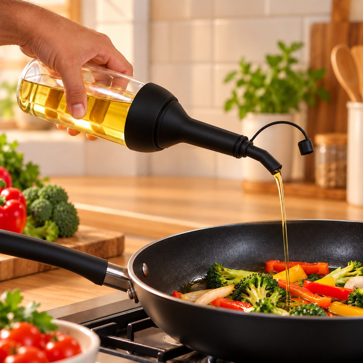 Plastic Oil Dispenser Bottle with Long Pouring Spout (500 ml, 1 Pc)