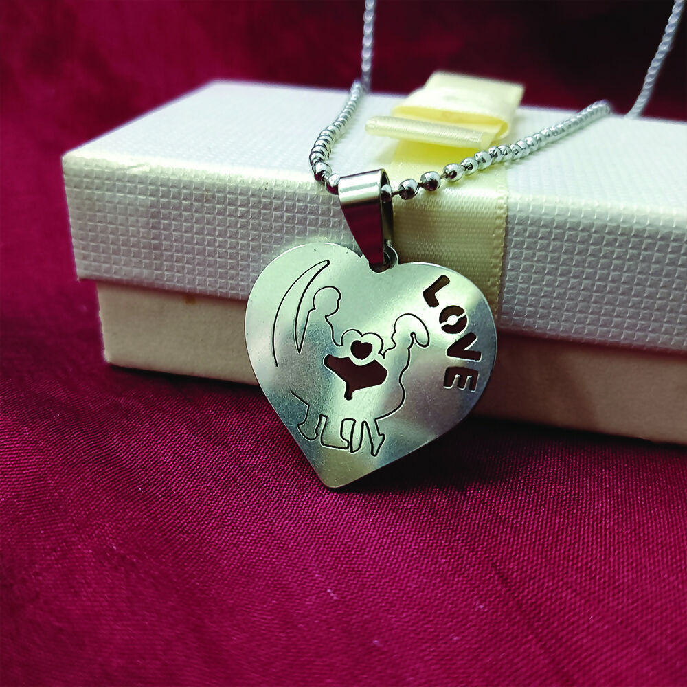 Couple Heart Shape Love Chain Pendant For Men