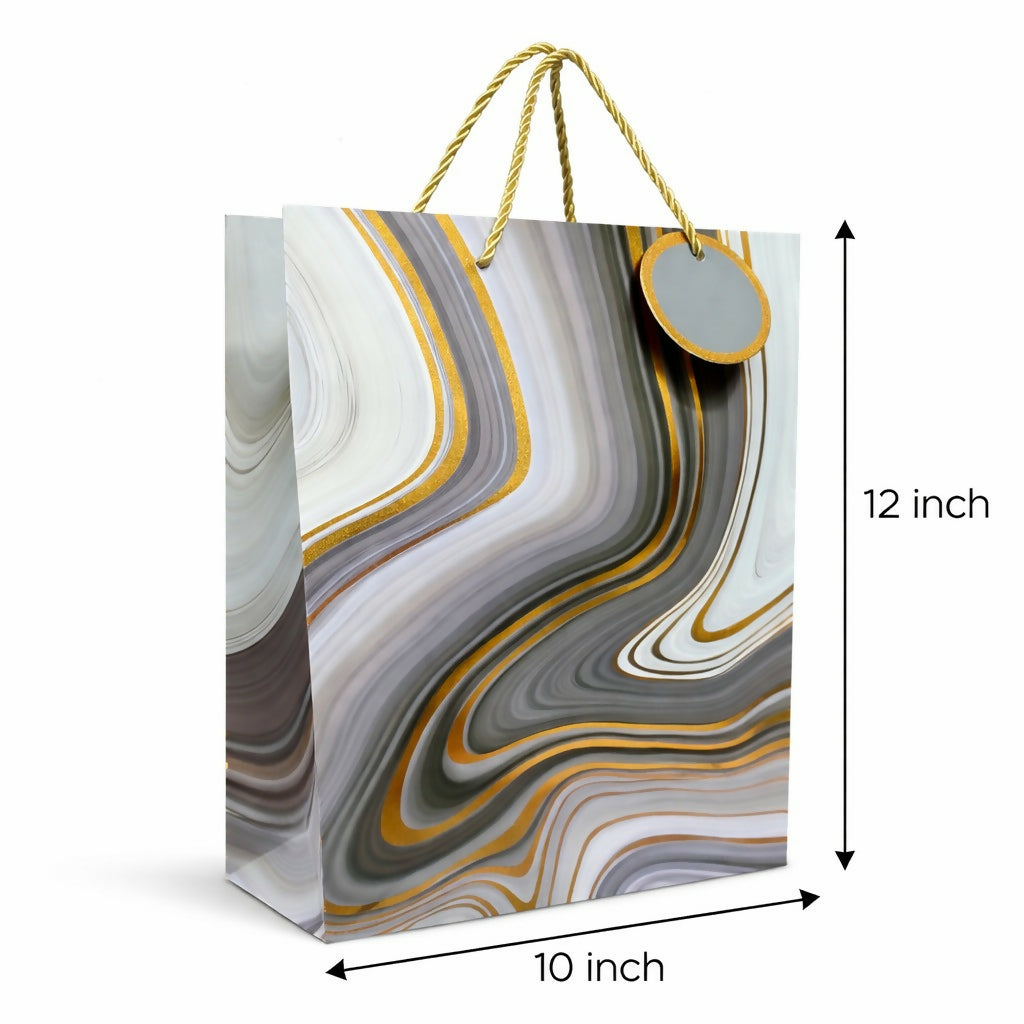 Premium Marble Design Gift Bag with Handle Paper Carry Bag (1 PC)