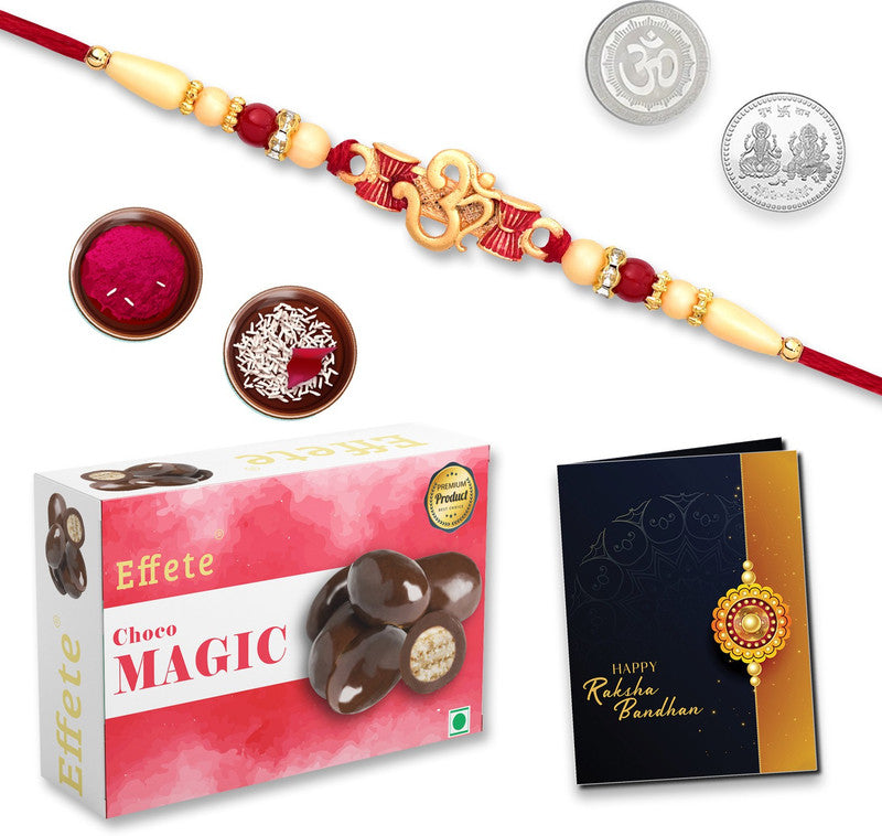 Rakhi Combo for Brother with Chocolate Magic(32-GM)Rakhi Gift | Assorted Gift Box