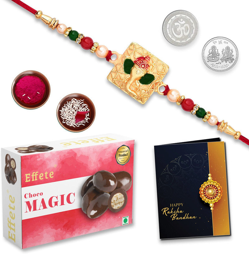 Rakhi Combo for Brother with Chocolate Magic(32-GM)Rakhi Gift | Assorted Gift Box