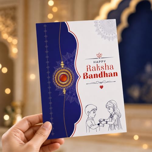 Roumd Rakhi for Brother with Coffee Mug - Raksha Bandhan Gift Set, Pack of 5