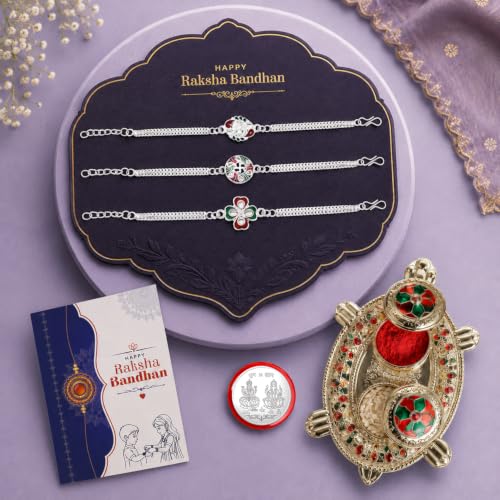 Diety Rakhi for Brother with Pooja Thali - Raksha Bandhan Gift Set, Pack of 7