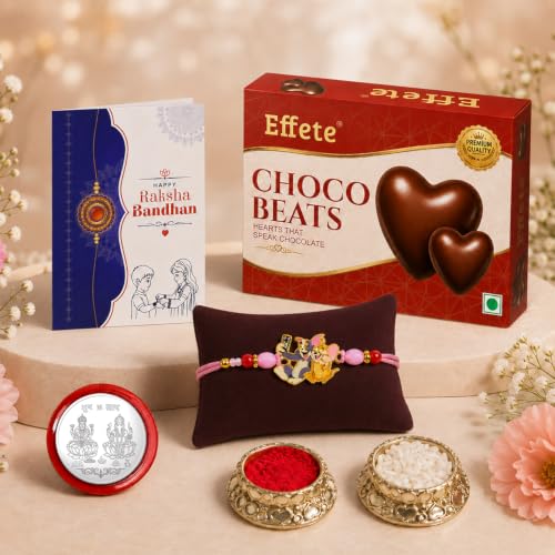 Tom & Jerry Cartoon Rakhi Combo - Raksha Bandhan Gift with Choco Beats 32gm, Pack of 5