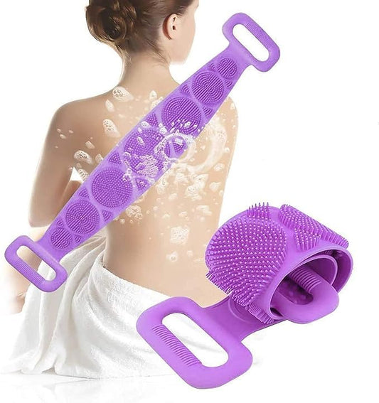 🎁 🎁 Silicone Body Back Scrubber Double Side Bathing Brush for Skin Deep Cleaning, Scrubber Belt (Copy)