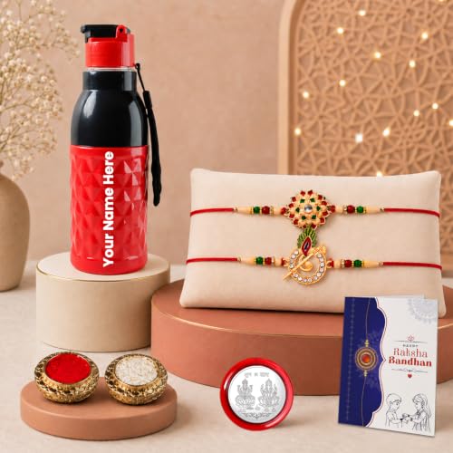 Rakhi for Brother with Water Bottle-400ml - Raksha Bandhan Gift Set, Pack of 6