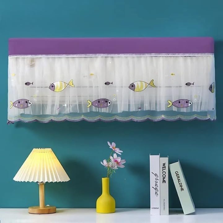 Foldable washable dustproof cover protecting indoor split AC unit