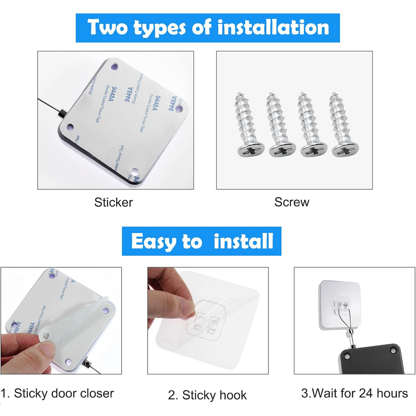 Automatic Door Closer Punch-Free Automatic Sensor Door Closer With 4 Screw