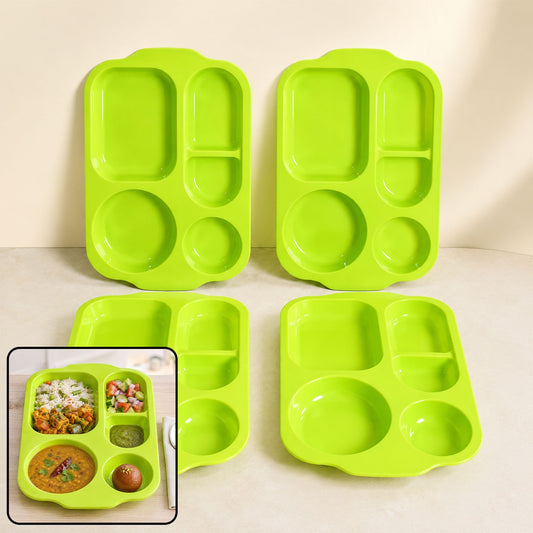 5-Compartment Food Plates – Unbreakable & Multicolor Set | Jiaqi