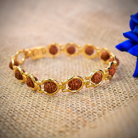 Gold-Plated Rudraksh  Bracelet