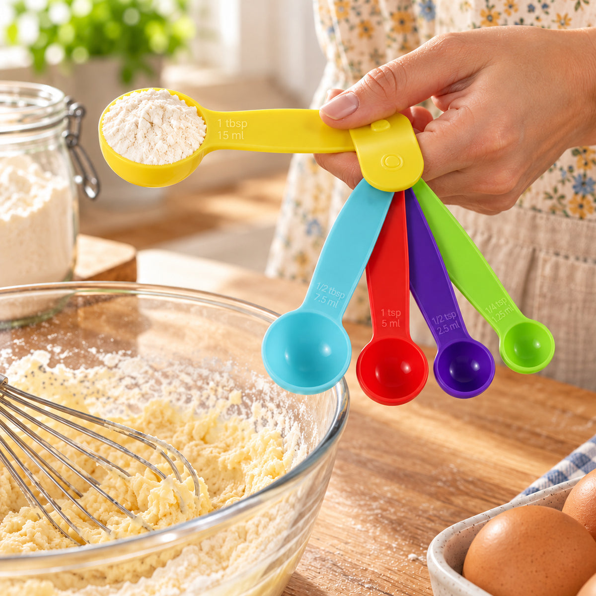 Plastic Measuring Spoons Set – 5 Pcs for Baking & Cooking | Bake & Dwell