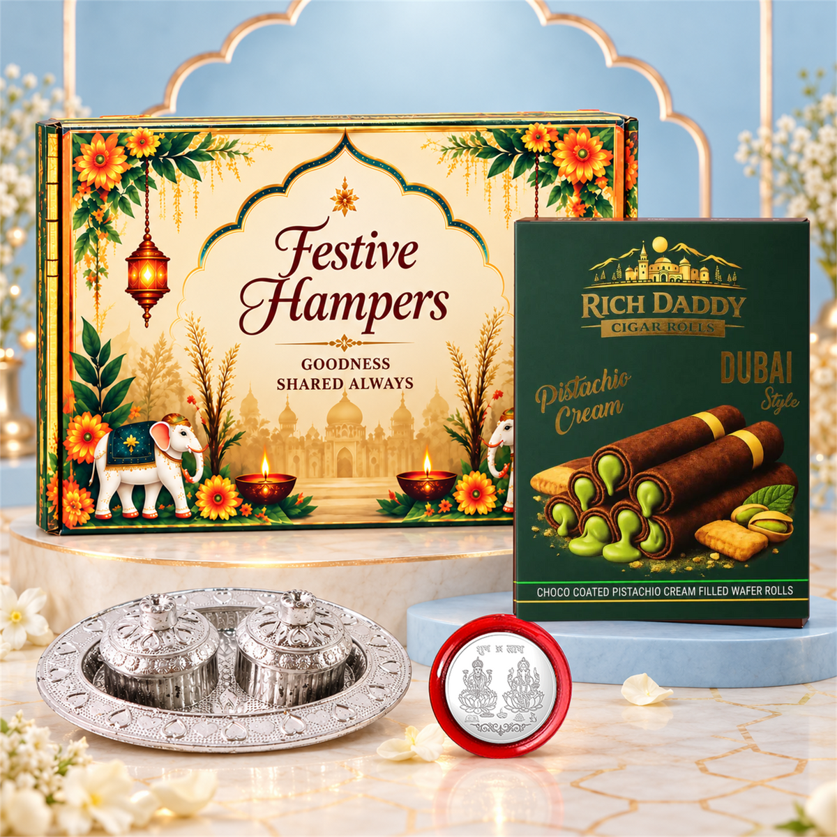 Pistachio Wafer and Kumkum Combo