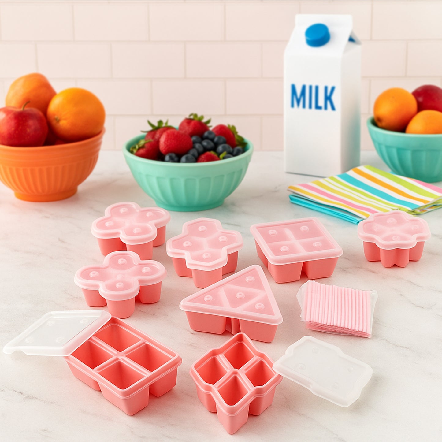 Multi Design Ice Mold Set Multi Shaped Ice Mold Bpa Free Mold Ice Mold, Ice Maker Fun for Kids and Adults (8 Pcs Set)
