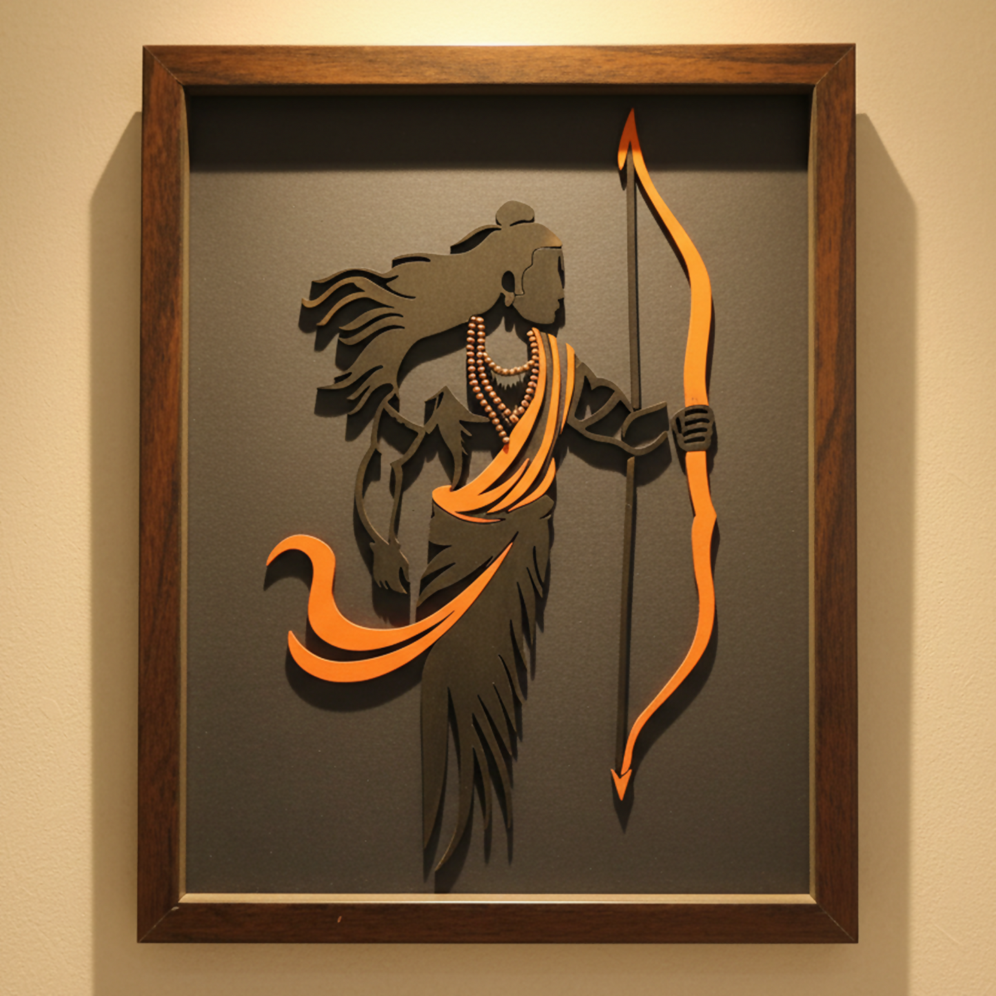 Handcrafted Multi-Layer Wooden Lord Ram Wall Art – 3D Laser Cut Shri Ram Divine Frame