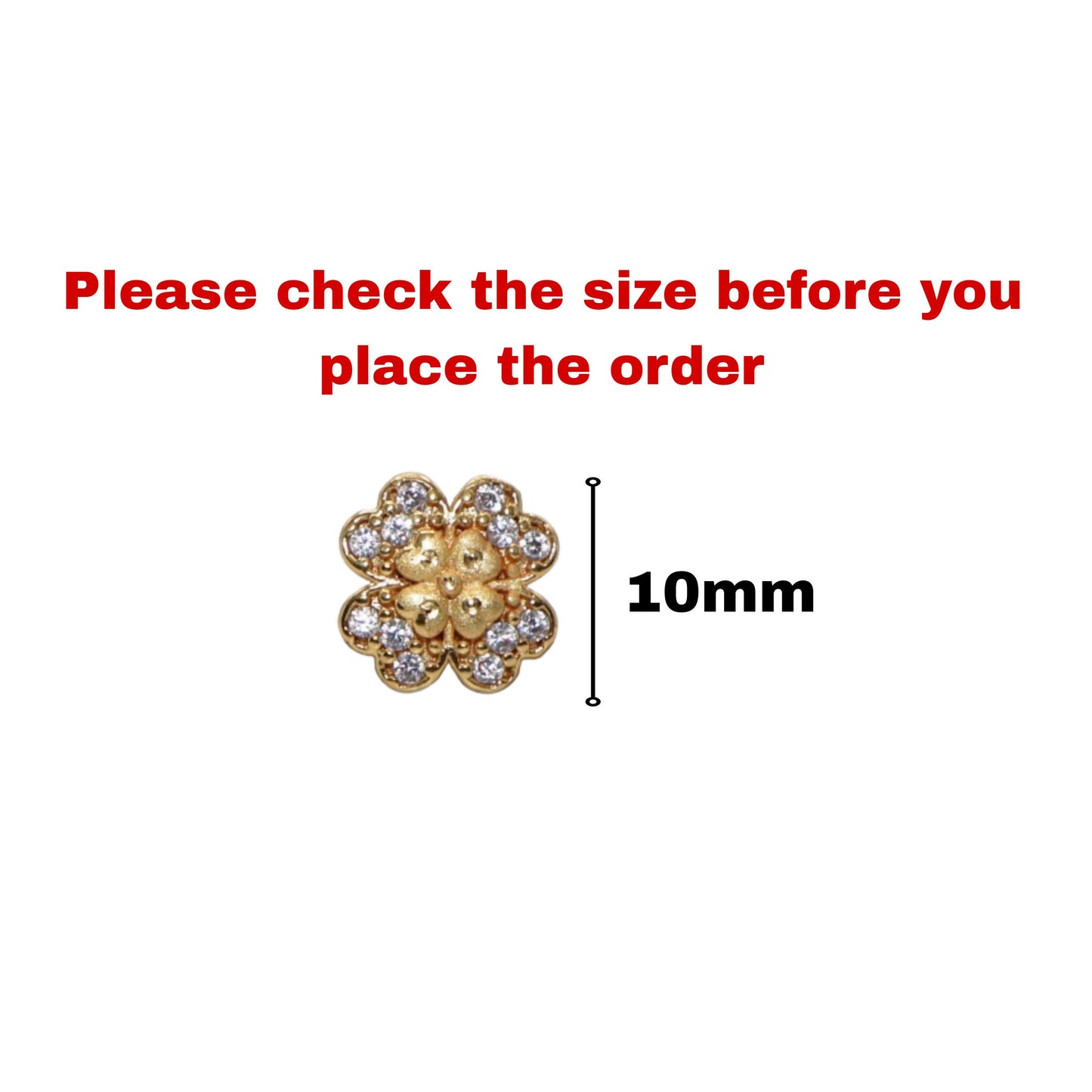 Gold Plated Four-Leaf Clover Stud Earrings with AD for women and girls