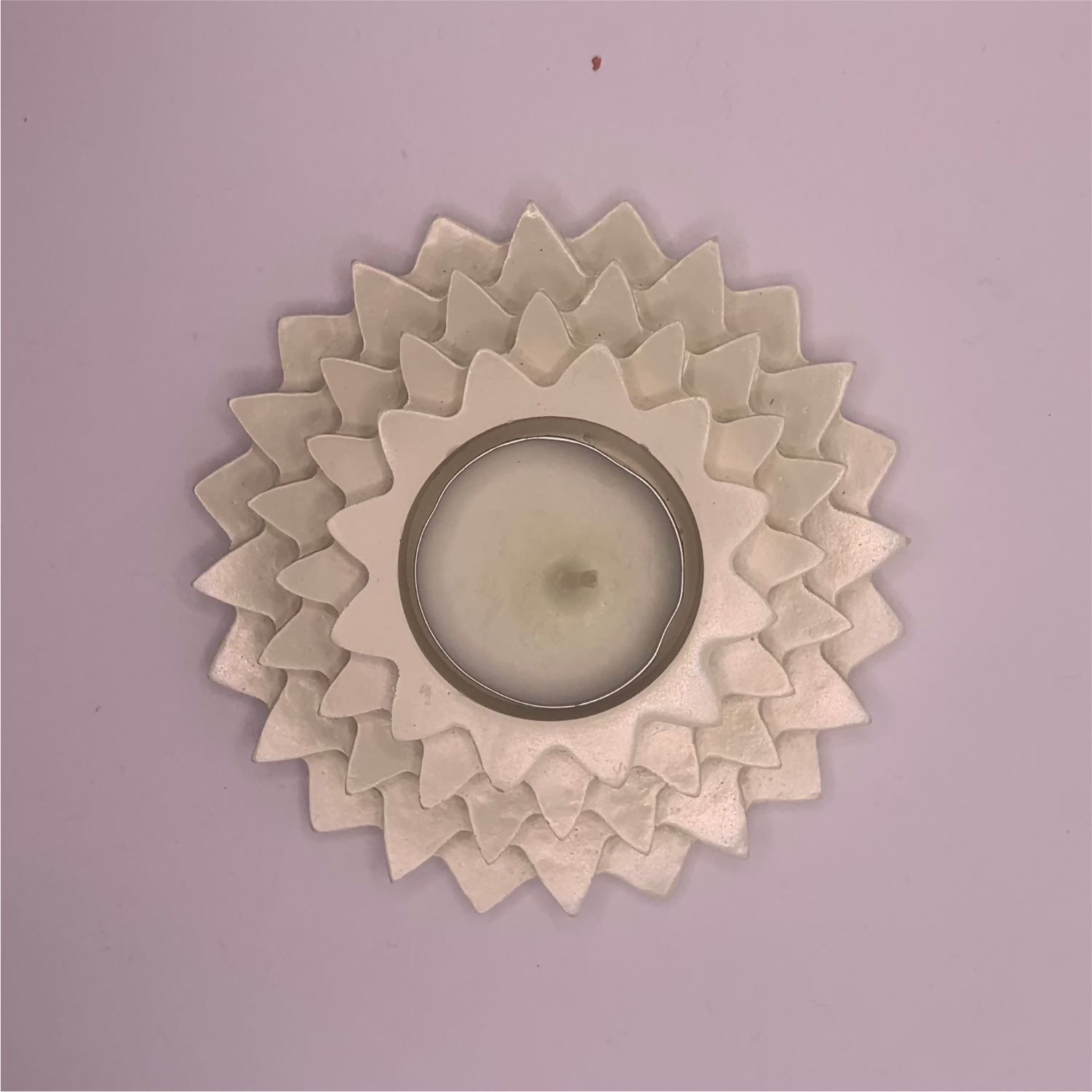 Flower 5-Layer Diya ivory tealight candle Elegant Home Decor Handmade