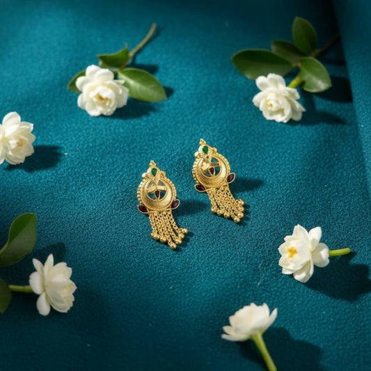 Nice 5 Line Golden Earrings for Women & Girls – Traditional Fancy Jewellery Gift