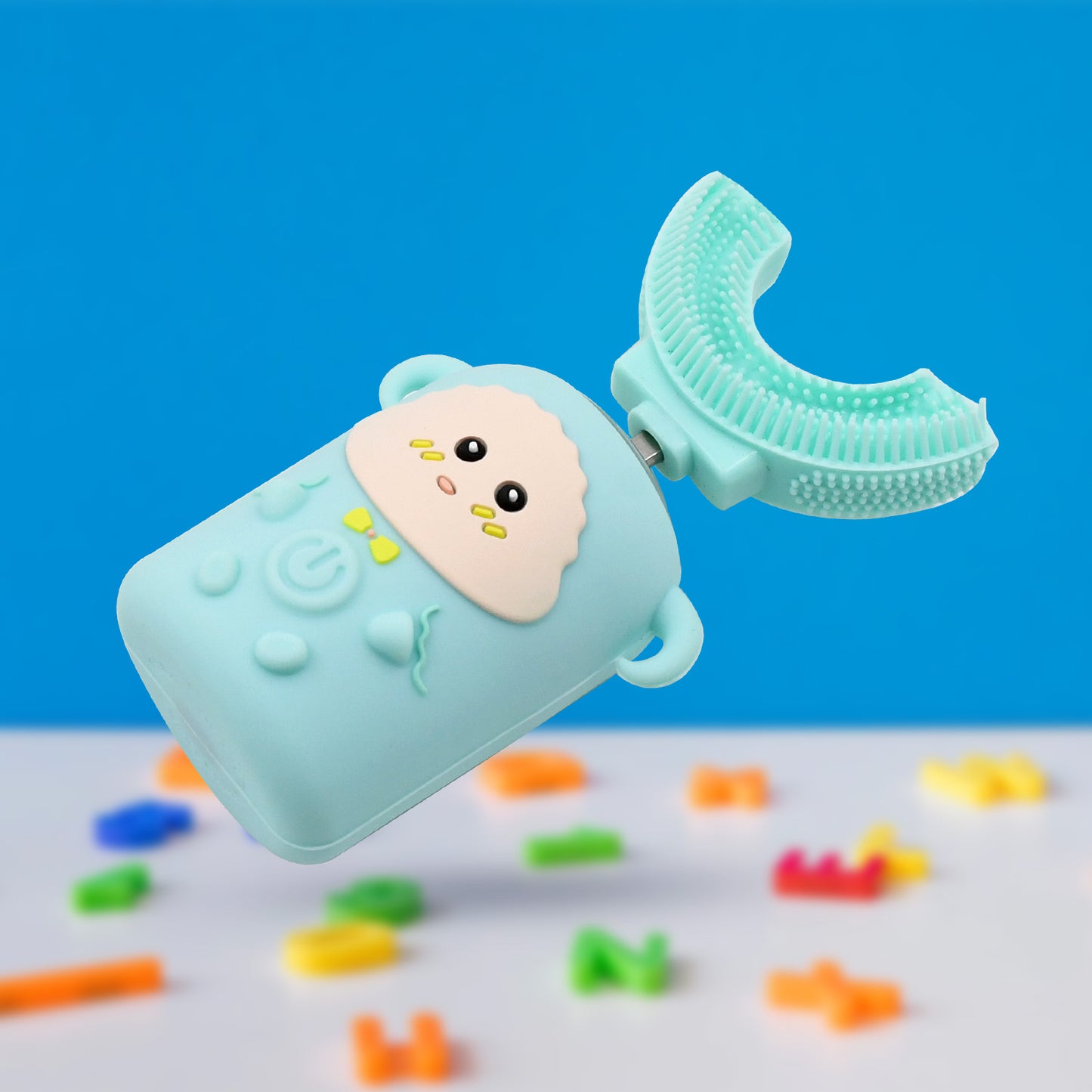 लाइट और म्यूजिक के साथ इलेक्ट्रिक टूथब्रश, बच्चों के लिए यू-आकार का 360° यूएसबी रिचार्जेबल प्लास्टिक स्वचालित टूथब्रश पोर्टेबल एडजस्टेबल क्लीनिंग व्हाइटनिंग टूथब्रश यूएसबी चार्जिंग फंक्शन के साथ प्लास्टिक + ABS बच्चों के लिए