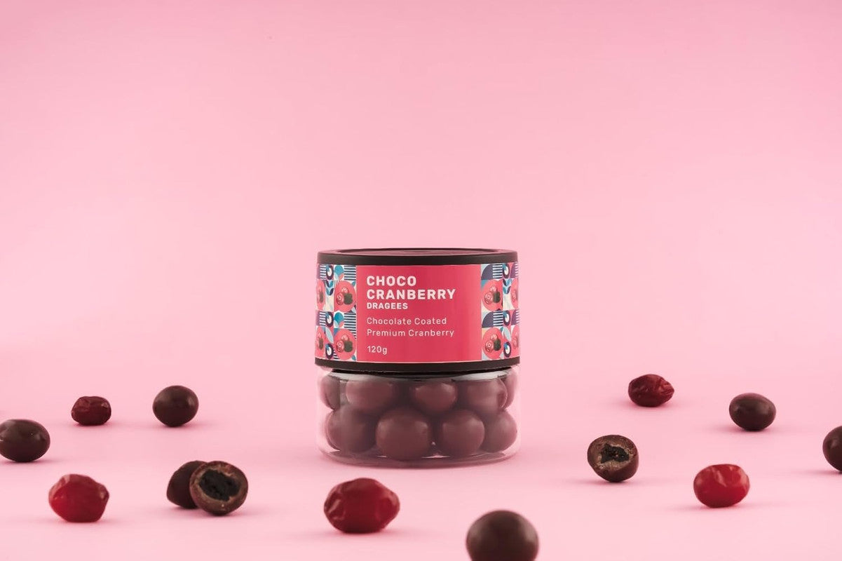 Oracle Choco Cranberry Dragees – Chocolate Coated Premium Cranberries (120gm)