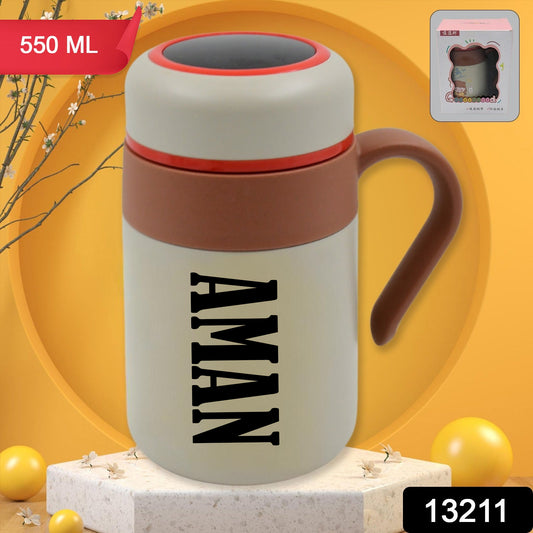 Customize Stainless Steel Mug / Bottle Vacuum Insulated Cup with Handle & Small cup, Tumbler (550 ML)