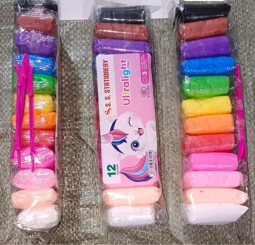 Kids 12-Color Antibacterial Super Clay Set for Creative Play