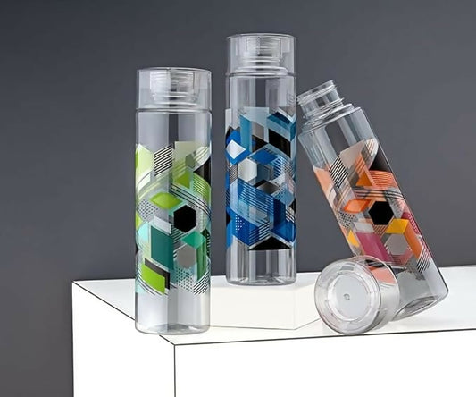 round plastic water bottles 1000ml 3pc