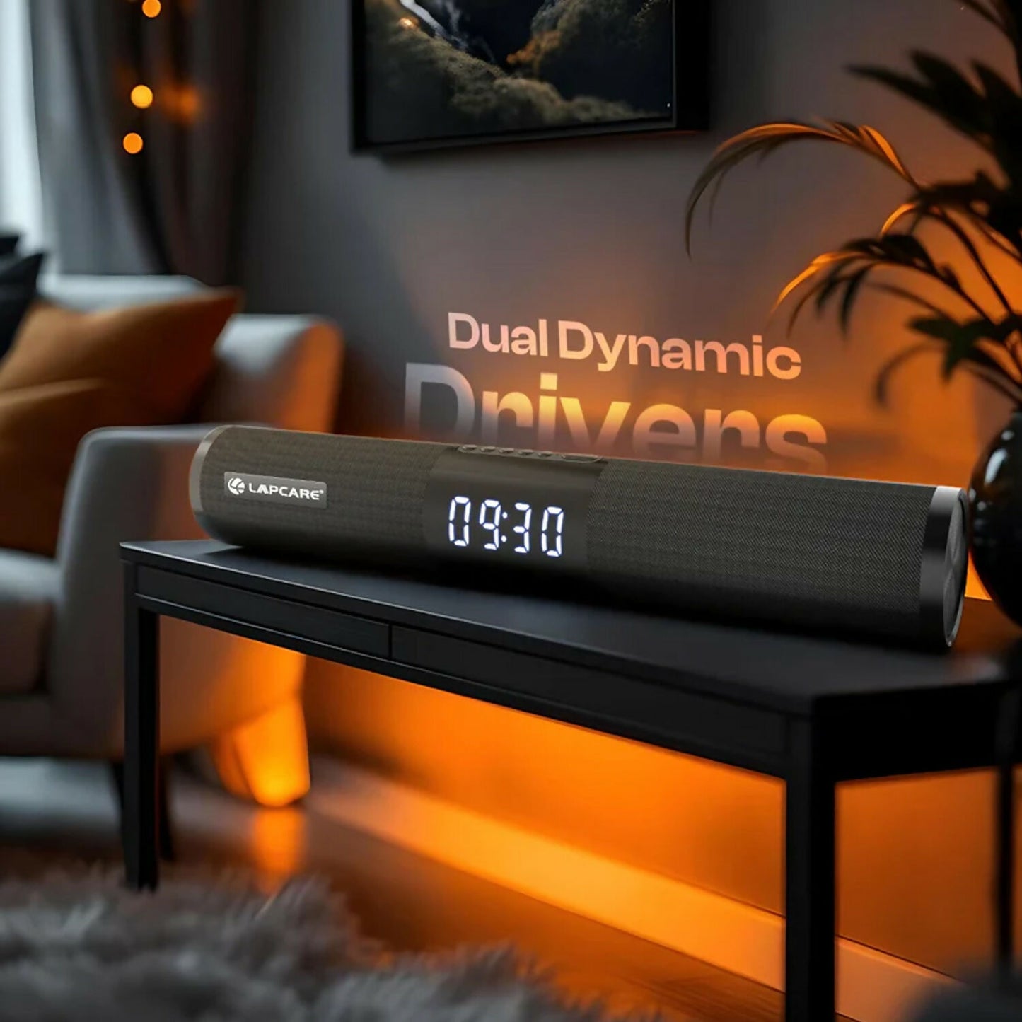 Lapcare Wireless Bluetooth Speaker with Digital Clock Display and Portable Design