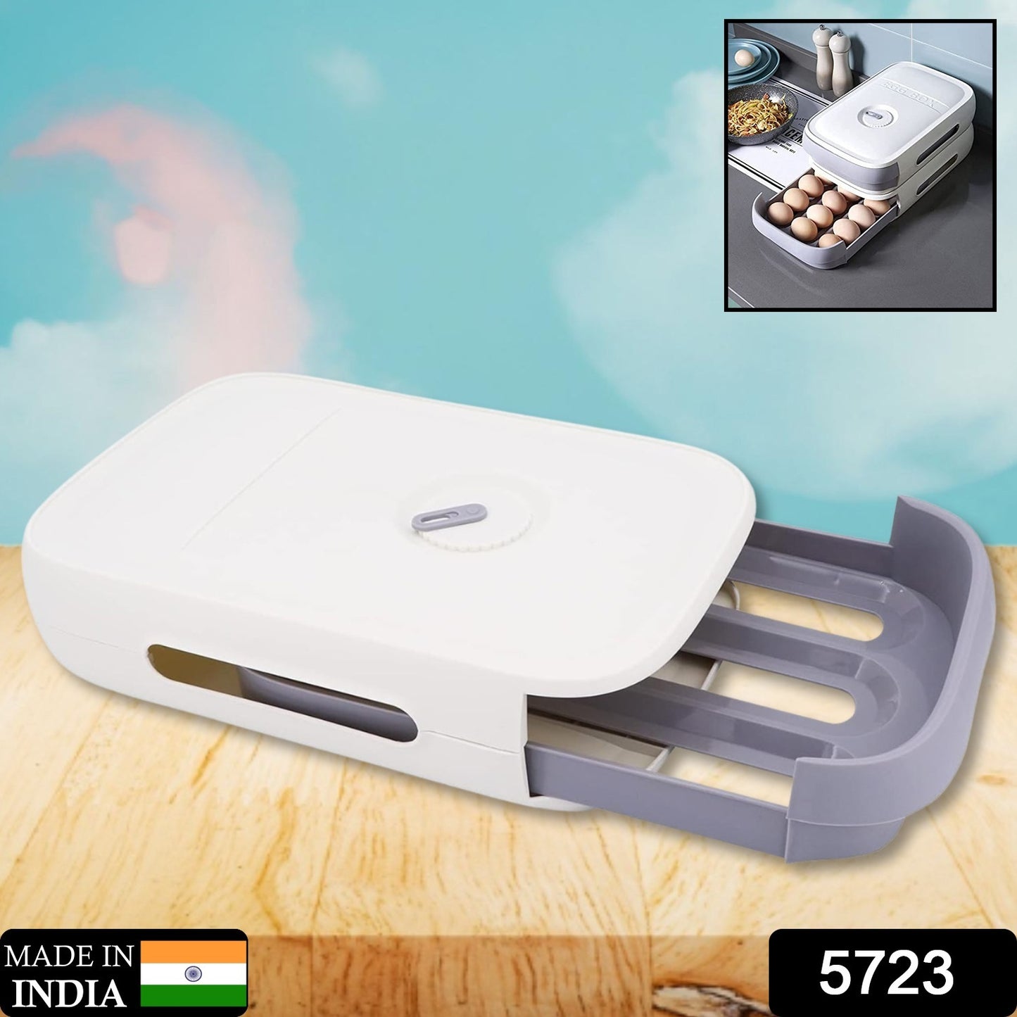 अंडा भंडारण बॉक्स प्लास्टिक अंडा दराज फ्रिज अंडा आयोजक अंडा कीपर रेफ्रिजरेटर अंडा दराज प्लास्टिक अंडा दफ़्ती कवर अंडा धारक पेंट्री अंडा बिन घरेलू अंडा ट्रे (1 पीसी)