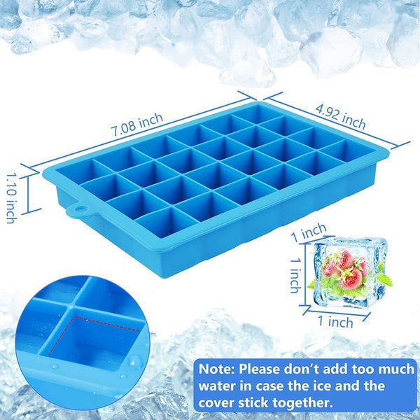 Top view of 24-cavity silicone ice cube tray