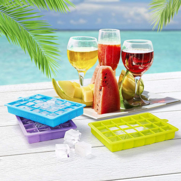 Removing ice cubes from flexible silicone tray