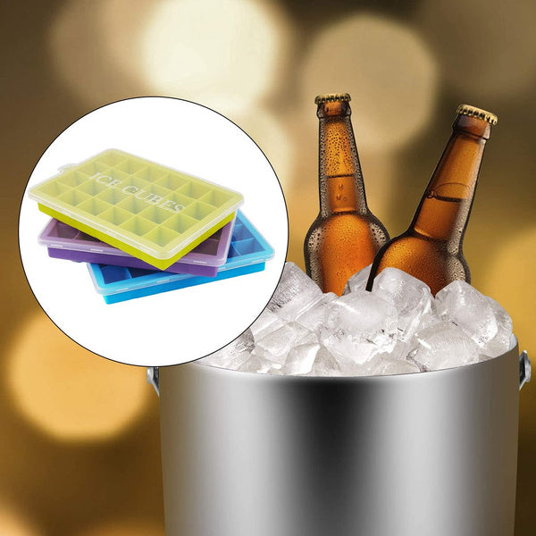 Stackable multicolor silicone ice cube trays