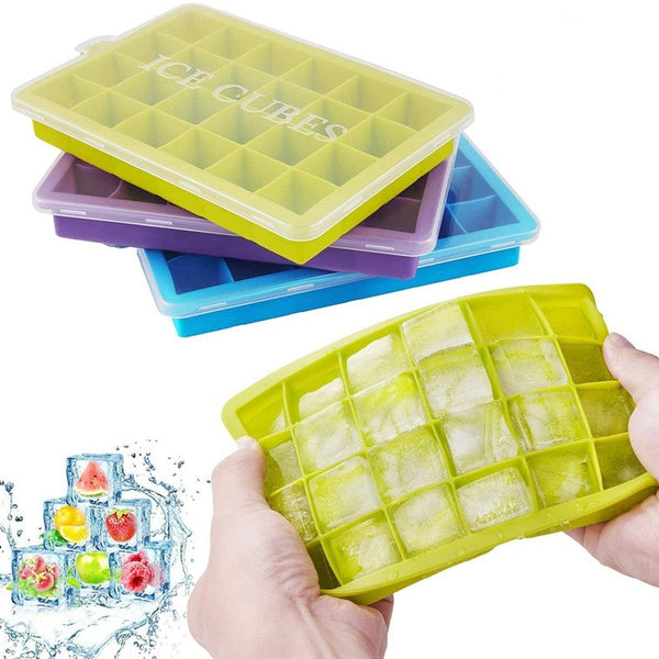 Silicone ice cube tray close-up without cubes