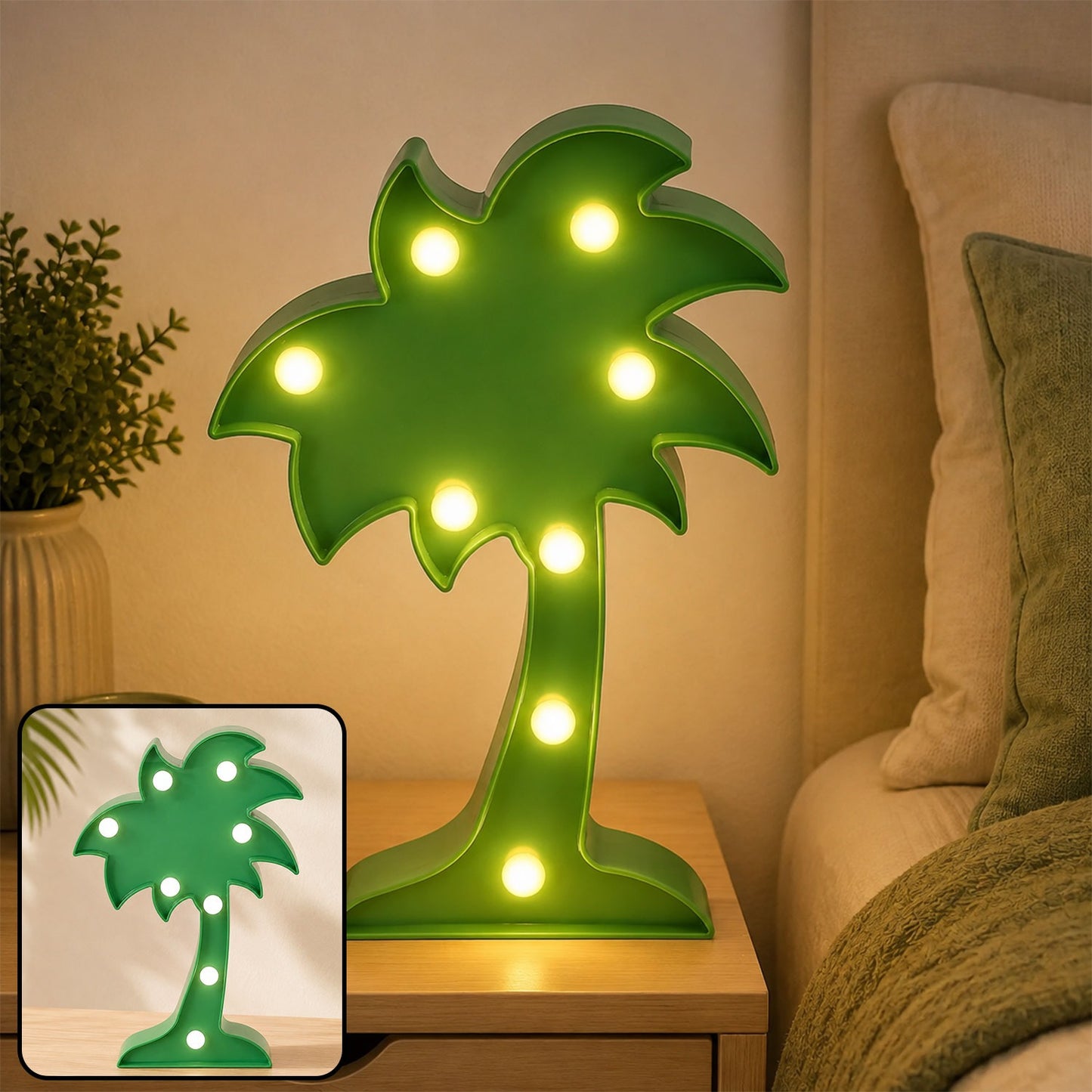 Coconut Tree LED Night Light - Romantic Table Lamp Decor