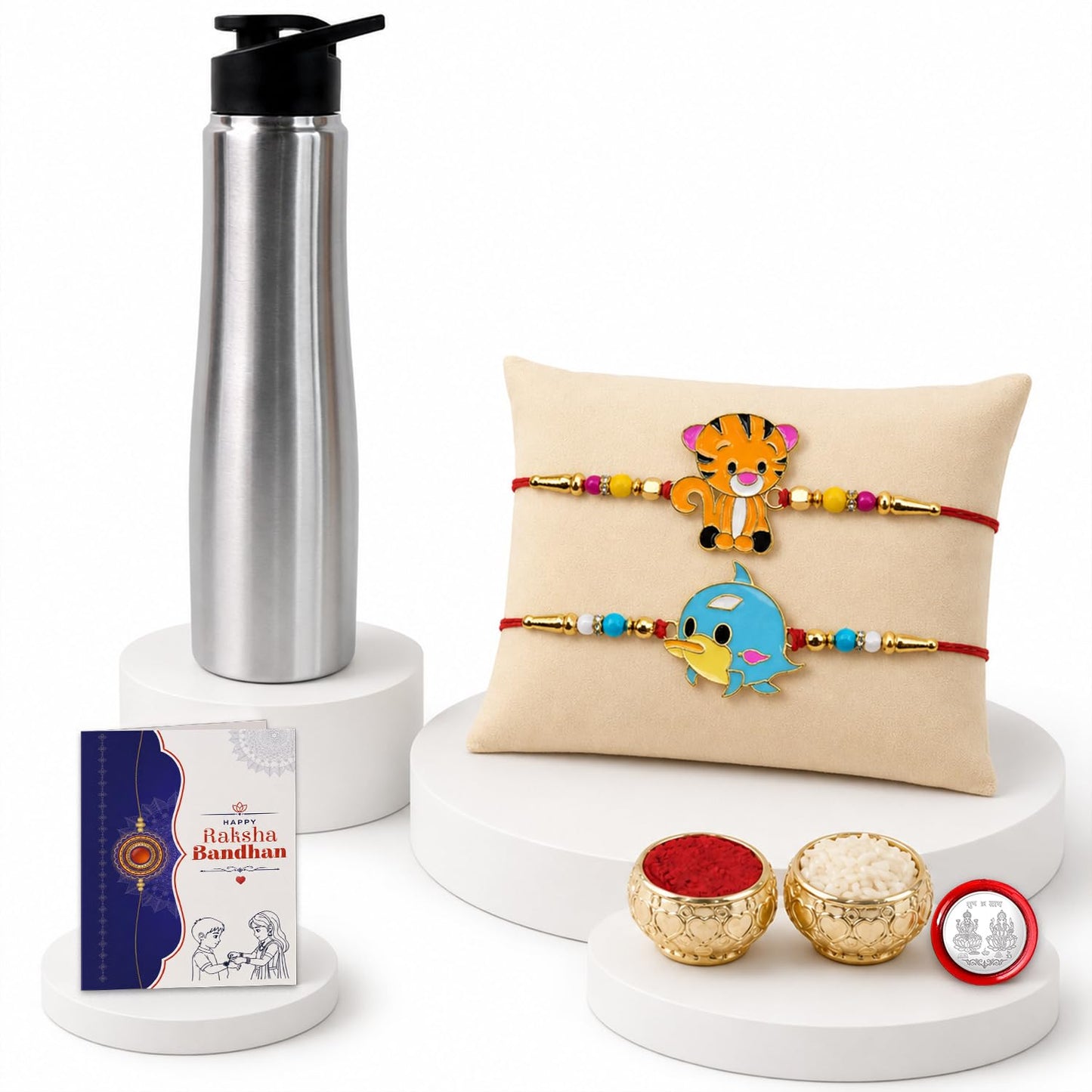 Designer Elegant Multicolor Kids Rakhi Combo for Bhaiya Bhai | Pack of 6
