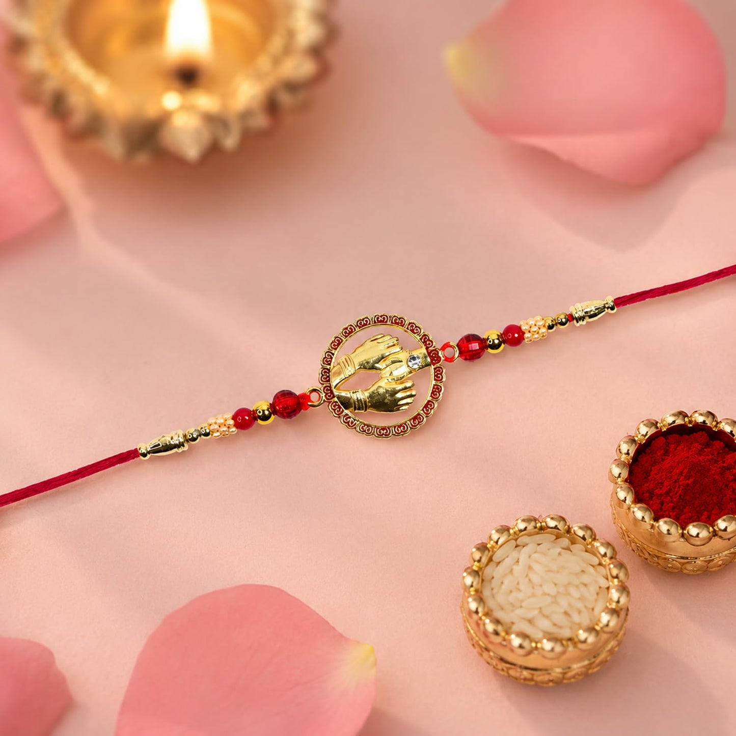 Rakhi for Brother with Turtle Pooja Thali - Raksha Bandhan Gift Set, Pack of 7