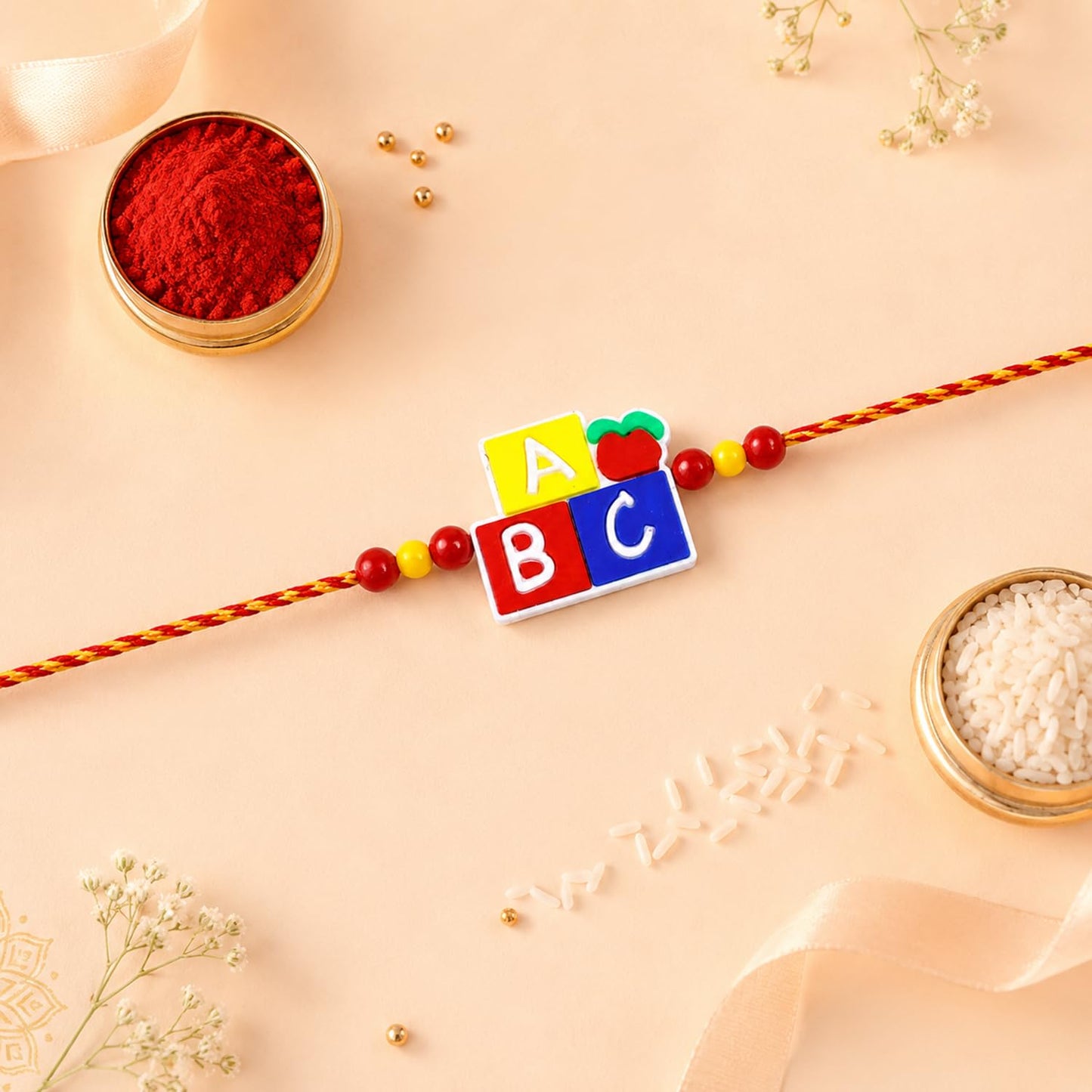Kids Rakhi for Brother with Biscuit 60gm - Rakshabandhan Gift Set, Pack of 6