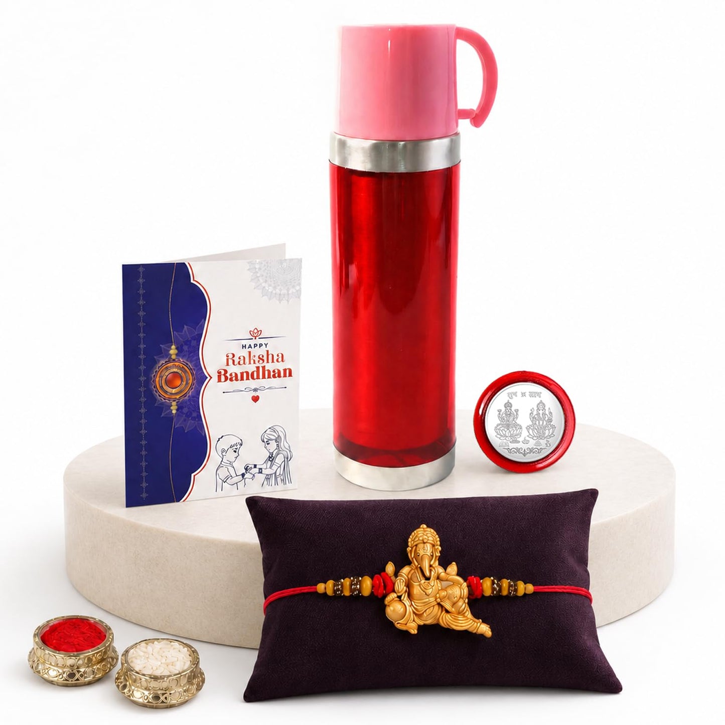 Ganesha Multicolor Rakhi for Brother & Bhaiya with Insulated Travel | Pack of 5