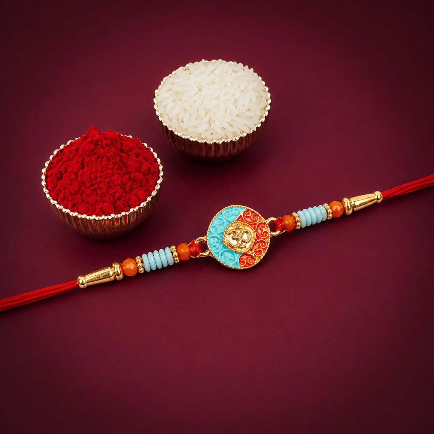 Krishna Rakhi for Brother with Pooja Thali - Rakshabandhan Gift Set, Pack of 7