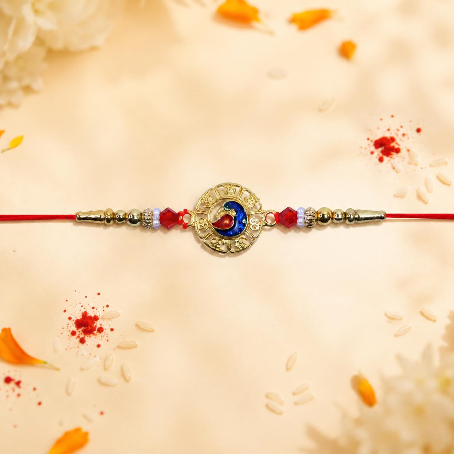Peacock, Ganesha Multicolor Rakhi for Brother & Bhaiya with Peacock | Pack of 6
