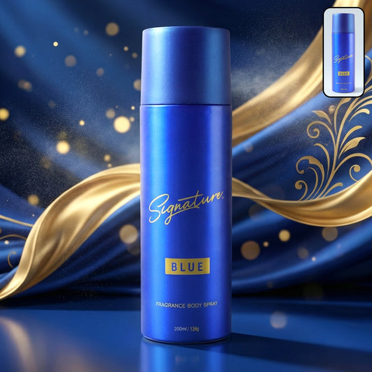 Signature premium blue fragrance body spray 200 ml bottle