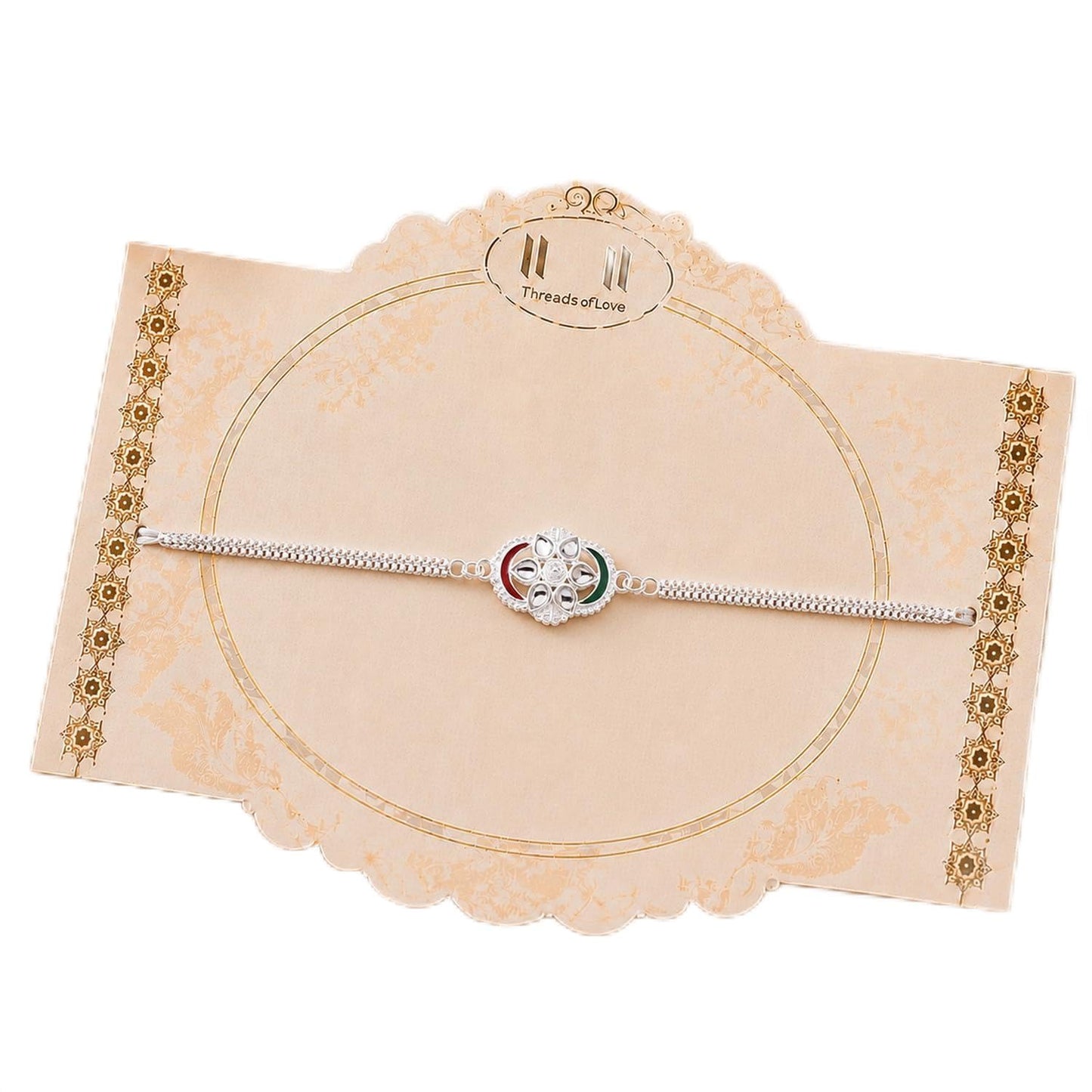 Oval Multicolor Rakhi for Brother & Bhaiya - Raksha Bandhan Gift Set, Pack of 4