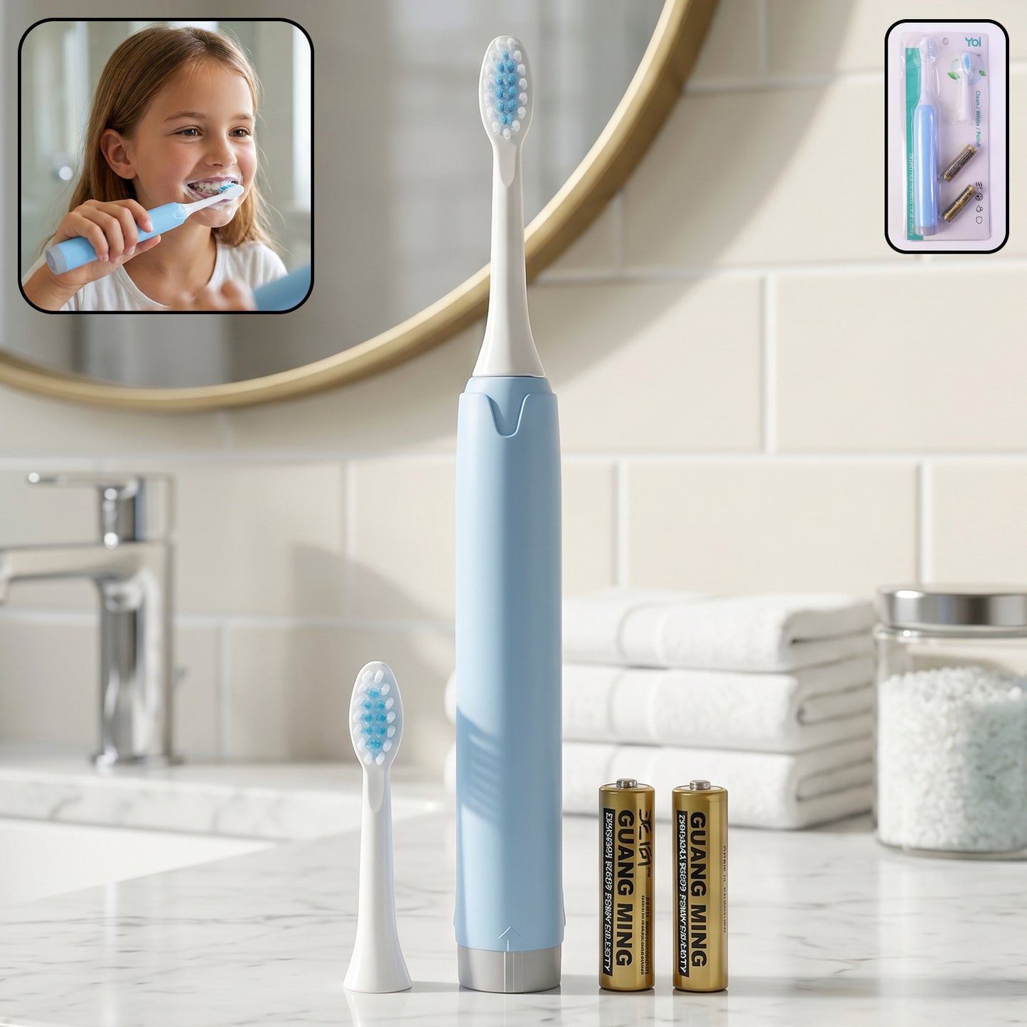 Composite View of Electric Sonic Toothbrush