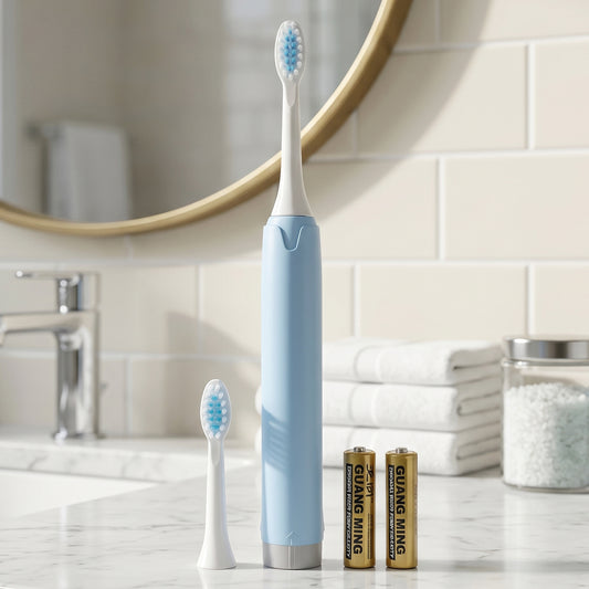 Electric Sonic Toothbrush with Extra Brush Head and 2 AA Batteries