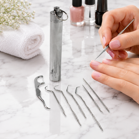 Stainless Steel Toothpick Set – 7-in-1 Portable Dental Kit | AuriGlam