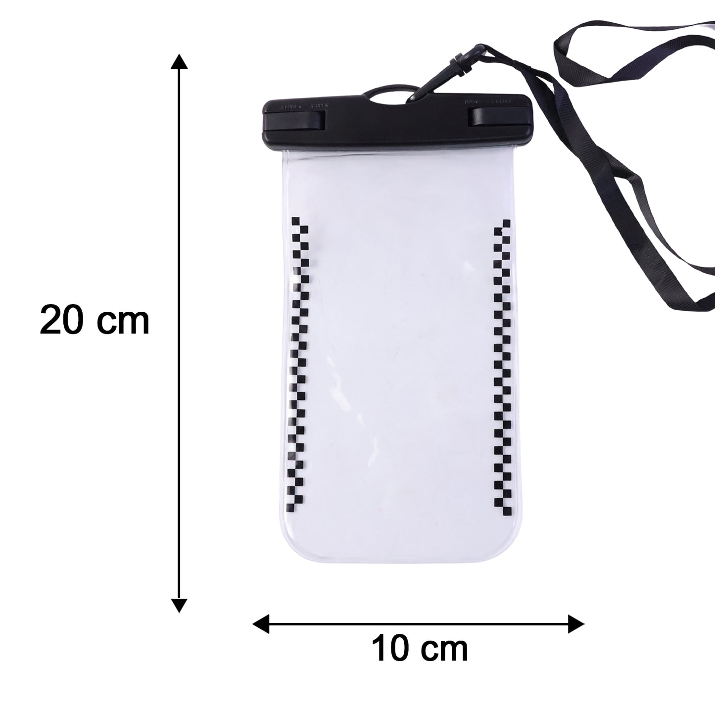 Size diagram for Waterproof Mobile Pouch Cover