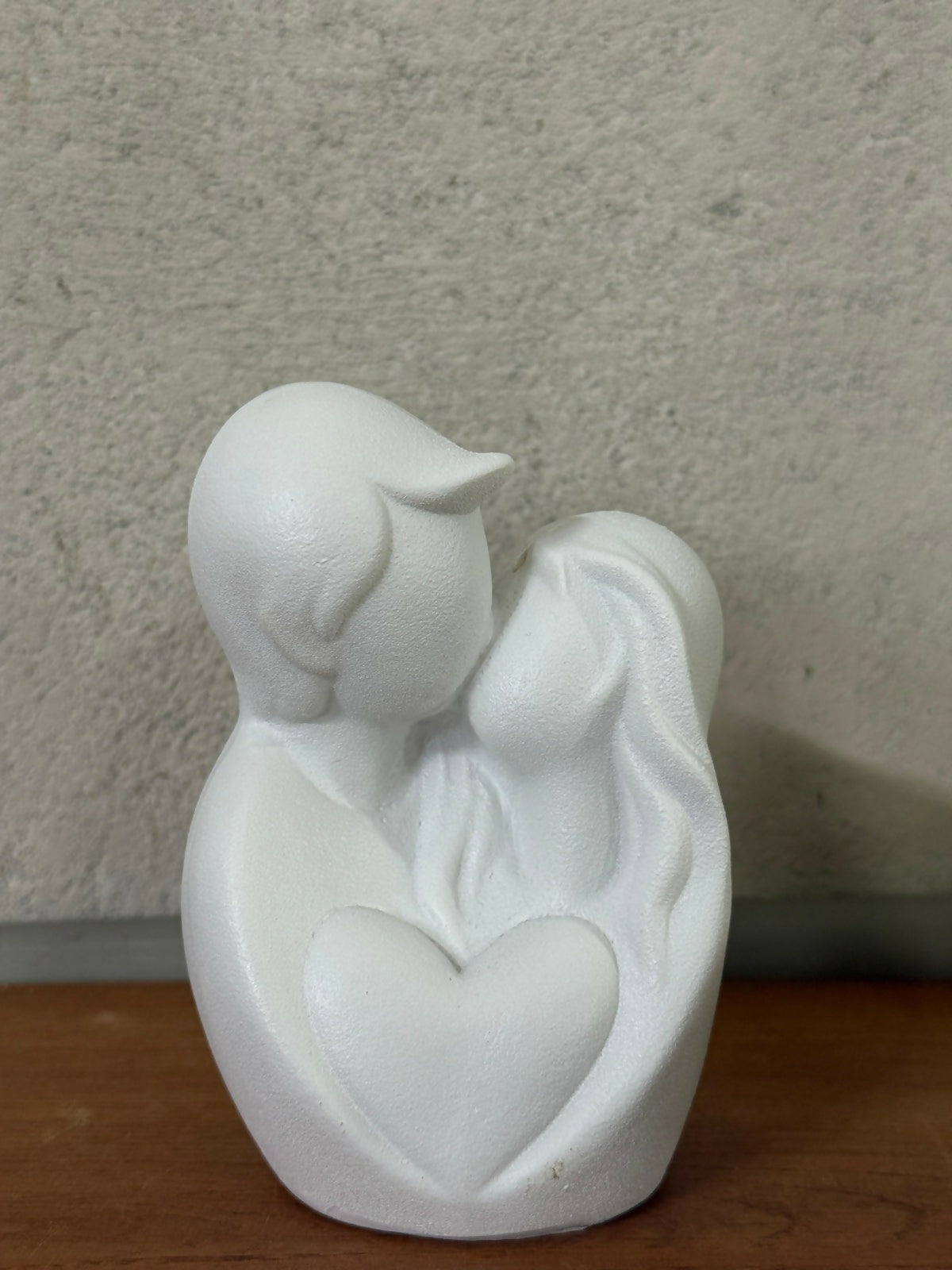 Couple Figurine with Heart Design | White Decorative Showpiece for Home