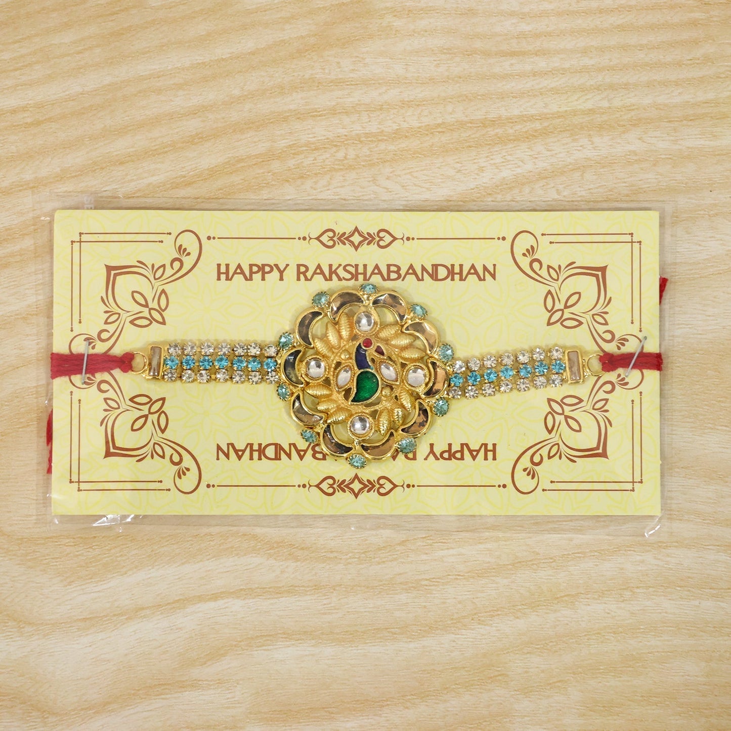 Premium Floral Kundan Rakhi Design for Raksha Bandhan Celebration (5pcs)