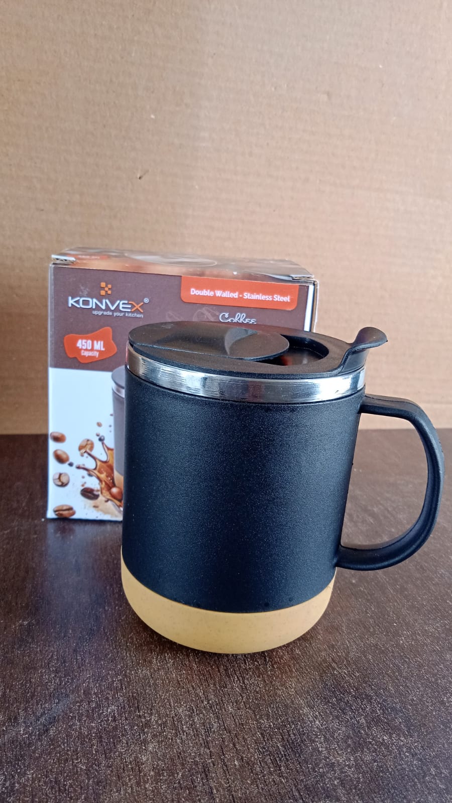 Insulated Coffee Mug with Spill-Proof Lid (Approx 450ML & 1 Pc)